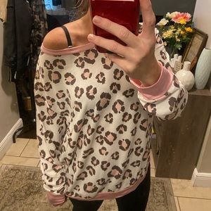 2/$20 Pink Lily Animal Print Sweatshirt